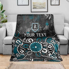 Personalized Port Adelaide Power Blanket Aboriginal Dot Painting Graffiti Style