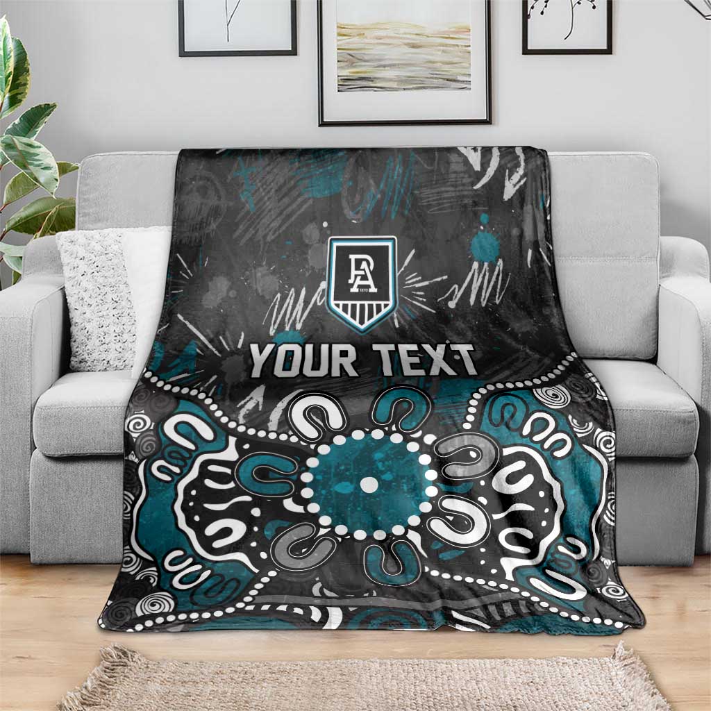 Personalized Port Adelaide Power Blanket Aboriginal Dot Painting Graffiti Style