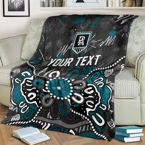 Personalized Port Adelaide Power Blanket Aboriginal Dot Painting Graffiti Style