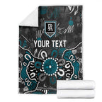 Personalized Port Adelaide Power Blanket Aboriginal Dot Painting Graffiti Style