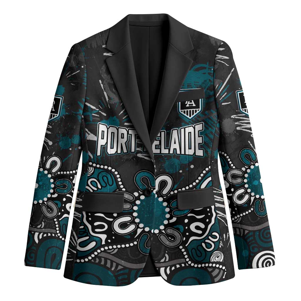 Personalized Port Adelaide Power Blazer Aboriginal Dot Painting Graffiti Style