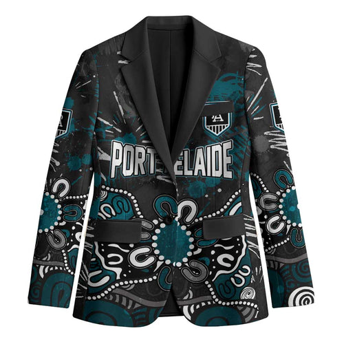 Personalized Port Adelaide Power Blazer Aboriginal Dot Painting Graffiti Style