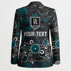 Personalized Port Adelaide Power Blazer Aboriginal Dot Painting Graffiti Style