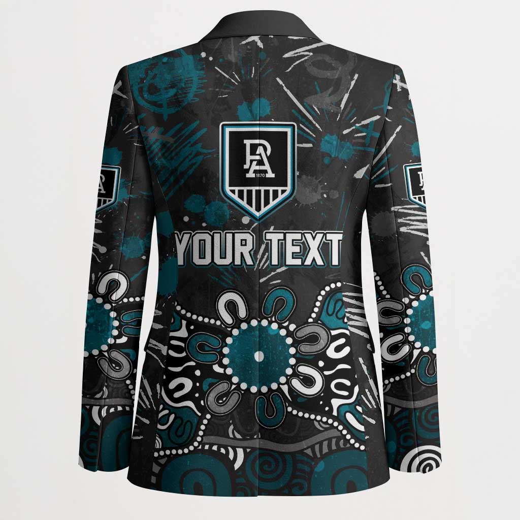 Personalized Port Adelaide Power Blazer Aboriginal Dot Painting Graffiti Style