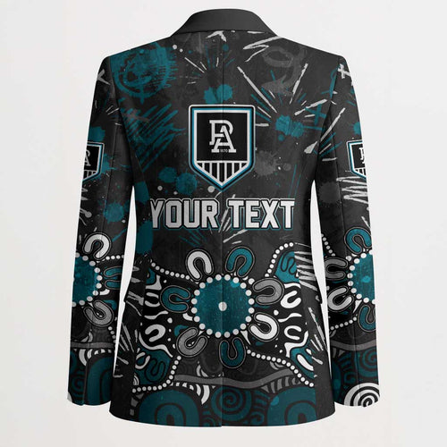 Personalized Port Adelaide Power Blazer Aboriginal Dot Painting Graffiti Style
