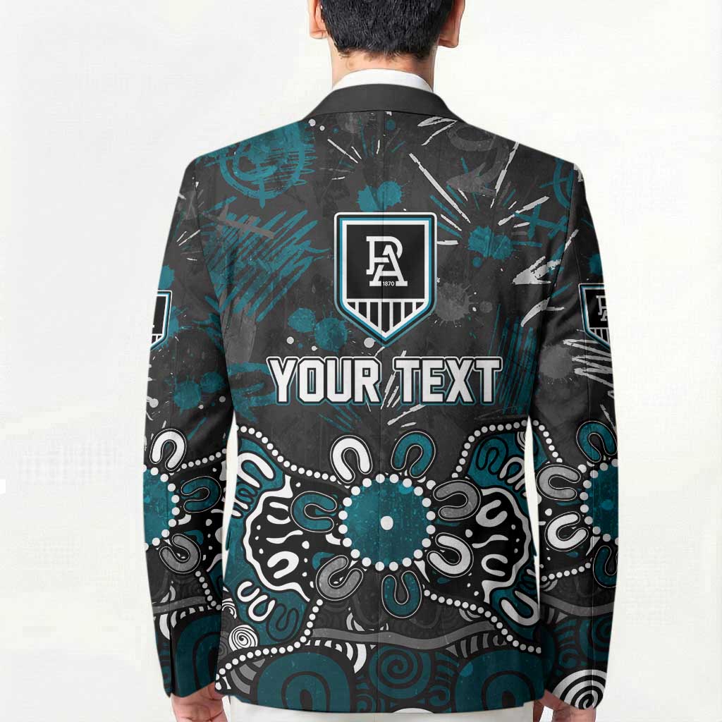Personalized Port Adelaide Power Blazer Aboriginal Dot Painting Graffiti Style