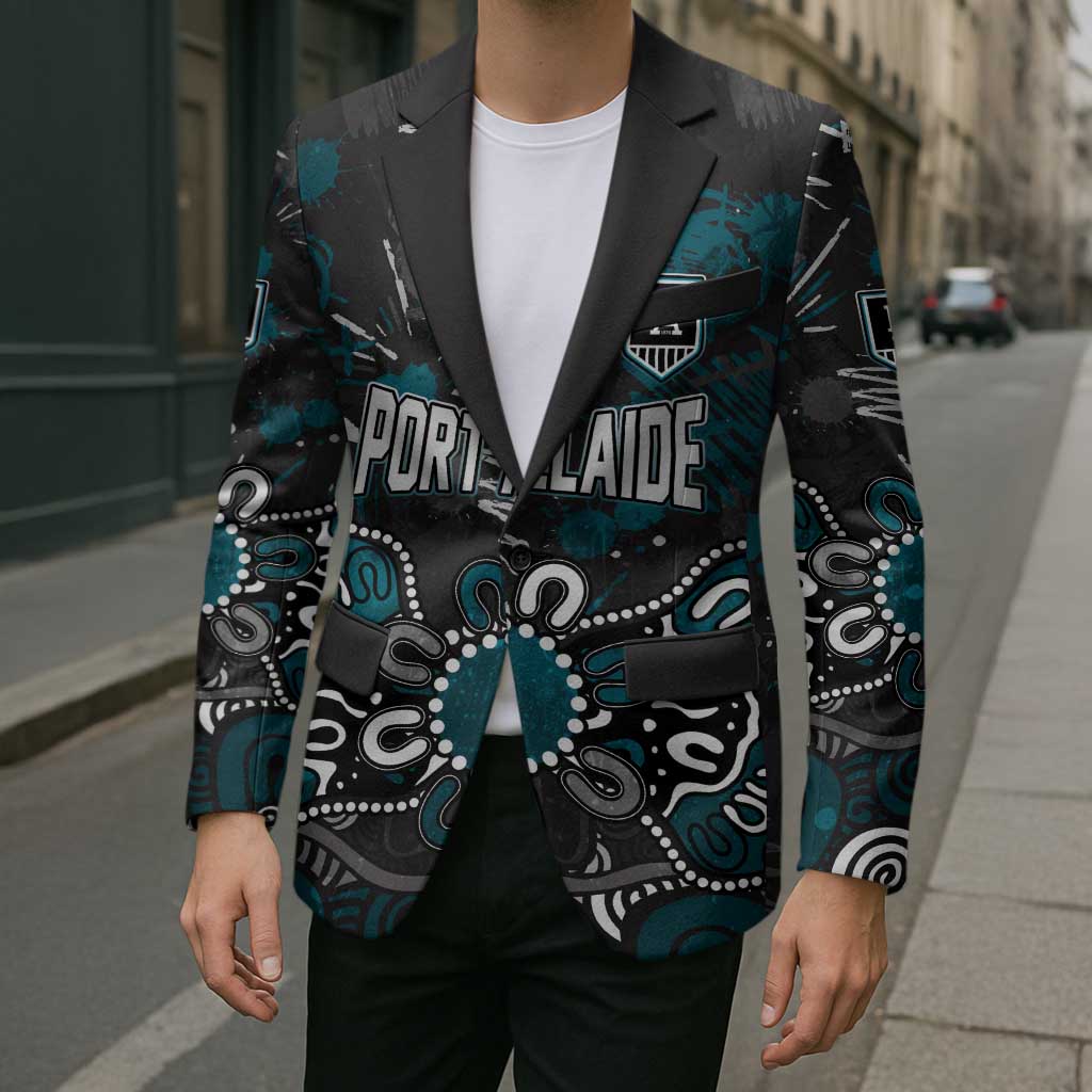 Personalized Port Adelaide Power Blazer Aboriginal Dot Painting Graffiti Style