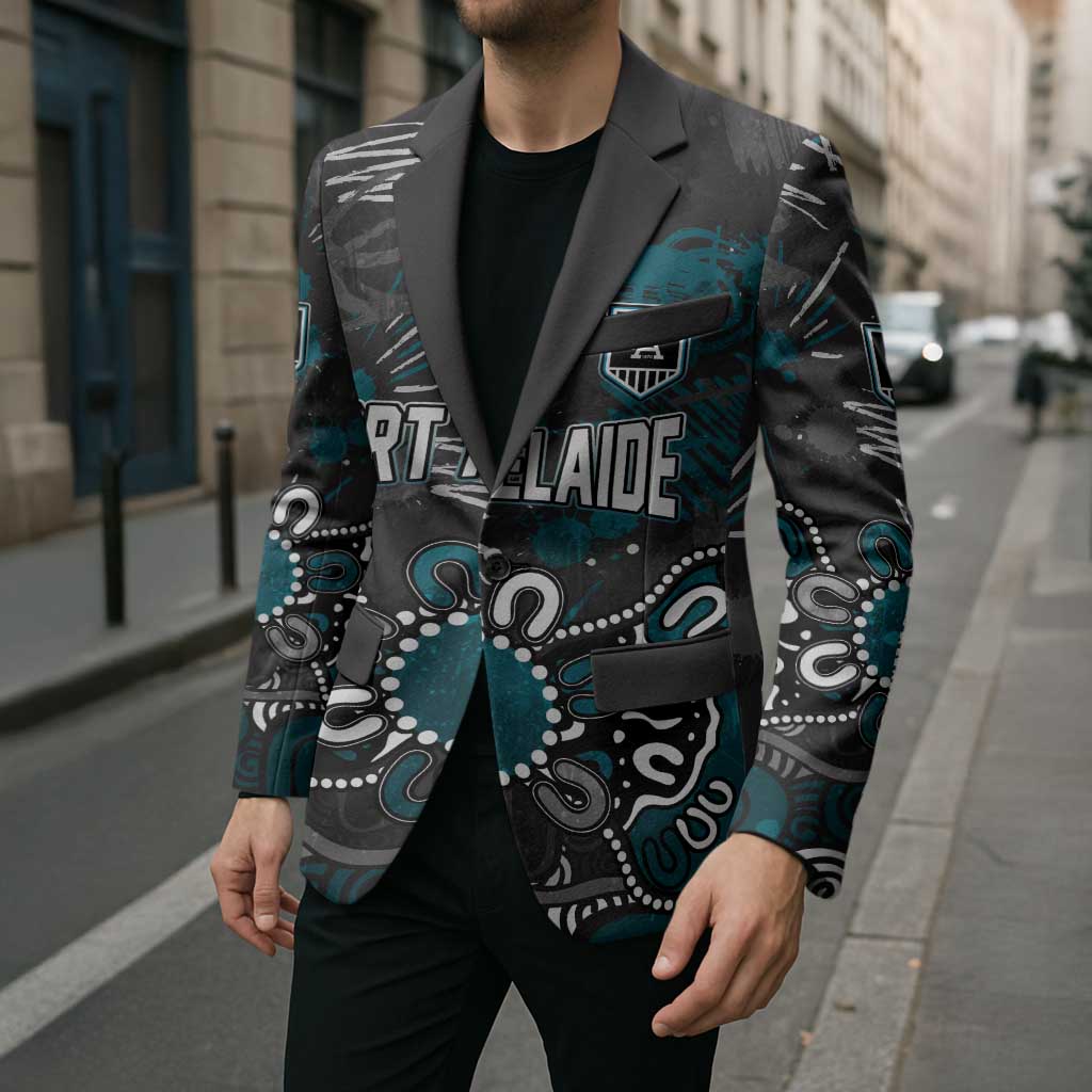 Personalized Port Adelaide Power Blazer Aboriginal Dot Painting Graffiti Style