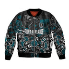 Personalized Port Adelaide Power Bomber Jacket Aboriginal Dot Painting Graffiti Style