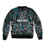 Personalized Port Adelaide Power Bomber Jacket Aboriginal Dot Painting Graffiti Style