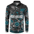 Personalized Port Adelaide Power Button Sweatshirt Aboriginal Dot Painting Graffiti Style