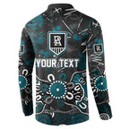Personalized Port Adelaide Power Button Sweatshirt Aboriginal Dot Painting Graffiti Style