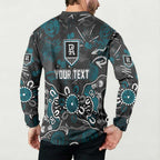 Personalized Port Adelaide Power Button Sweatshirt Aboriginal Dot Painting Graffiti Style
