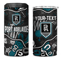 Personalized Port Adelaide Power 4 in 1 Can Cooler Tumbler Aboriginal Dot Painting Graffiti Style