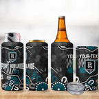 Personalized Port Adelaide Power 4 in 1 Can Cooler Tumbler Aboriginal Dot Painting Graffiti Style