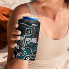 Personalized Port Adelaide Power 4 in 1 Can Cooler Tumbler Aboriginal Dot Painting Graffiti Style