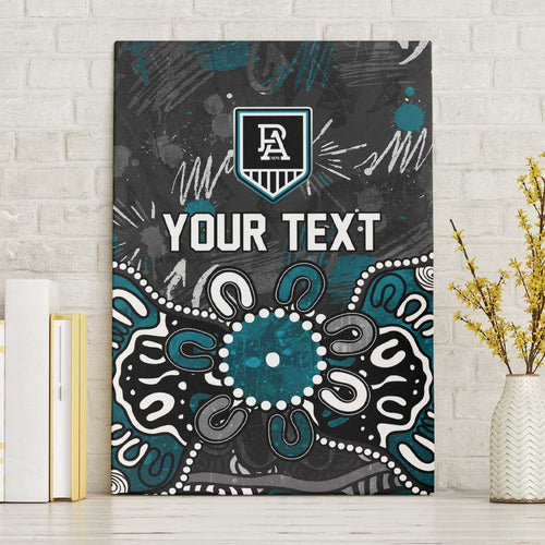 Personalized Port Adelaide Power Canvas Wall Art Aboriginal Dot Painting Graffiti Style