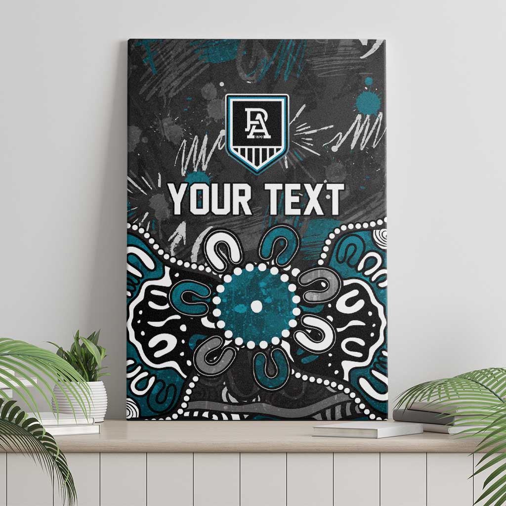 Personalized Port Adelaide Power Canvas Wall Art Aboriginal Dot Painting Graffiti Style