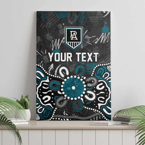 Personalized Port Adelaide Power Canvas Wall Art Aboriginal Dot Painting Graffiti Style