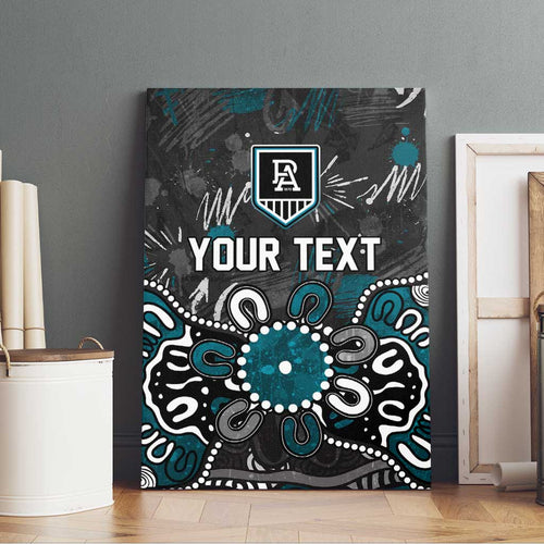 Personalized Port Adelaide Power Canvas Wall Art Aboriginal Dot Painting Graffiti Style