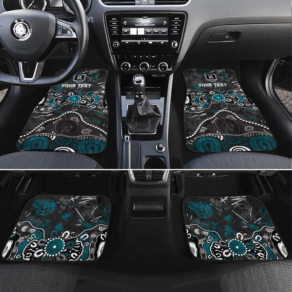 Personalized Port Adelaide Power Car Mats Aboriginal Dot Painting Graffiti Style