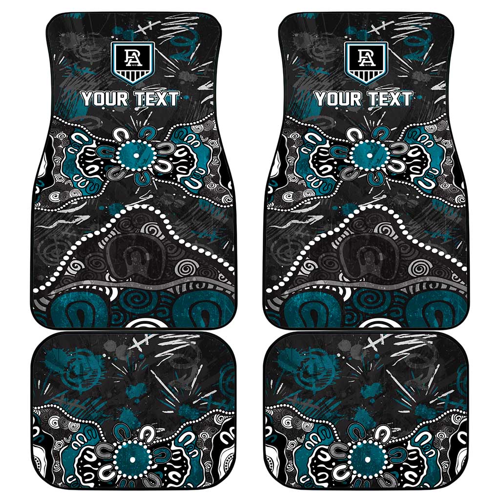 Personalized Port Adelaide Power Car Mats Aboriginal Dot Painting Graffiti Style