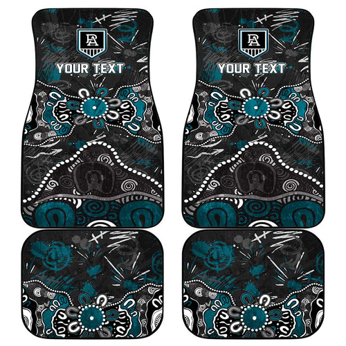 Personalized Port Adelaide Power Car Mats Aboriginal Dot Painting Graffiti Style