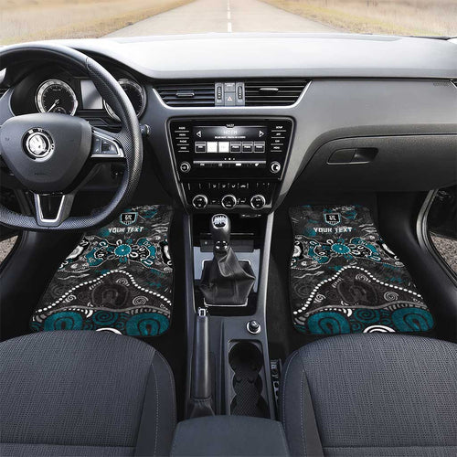 Personalized Port Adelaide Power Car Mats Aboriginal Dot Painting Graffiti Style