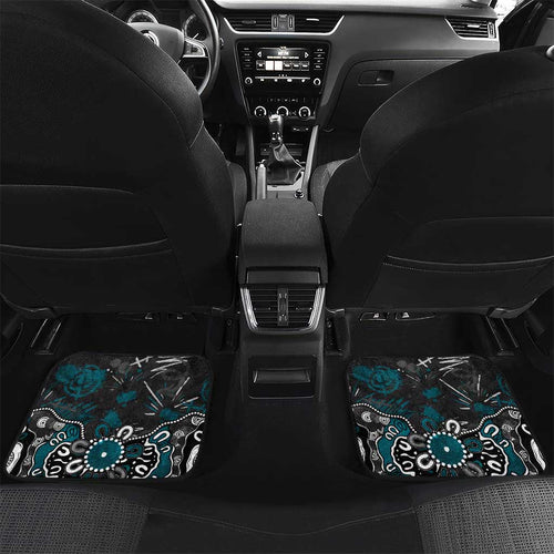 Personalized Port Adelaide Power Car Mats Aboriginal Dot Painting Graffiti Style