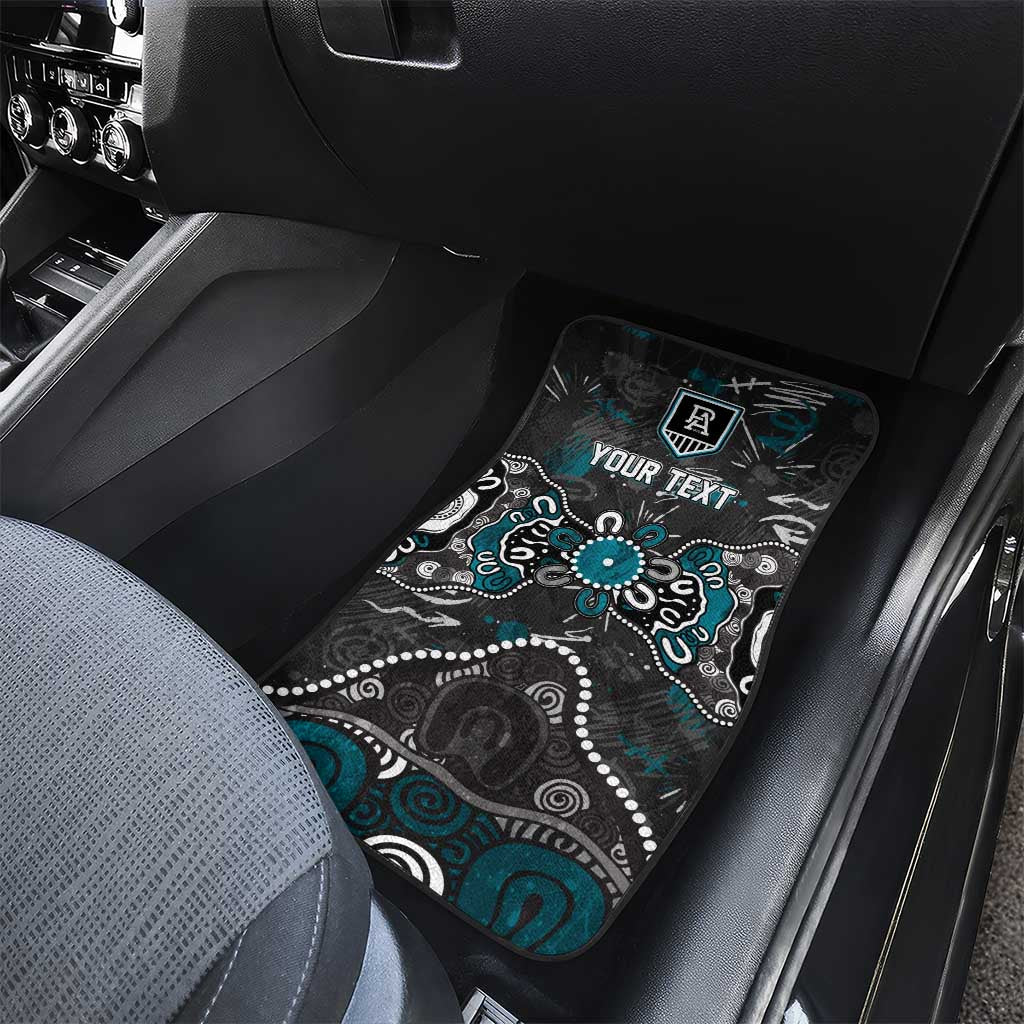 Personalized Port Adelaide Power Car Mats Aboriginal Dot Painting Graffiti Style