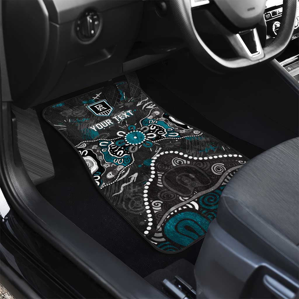 Personalized Port Adelaide Power Car Mats Aboriginal Dot Painting Graffiti Style