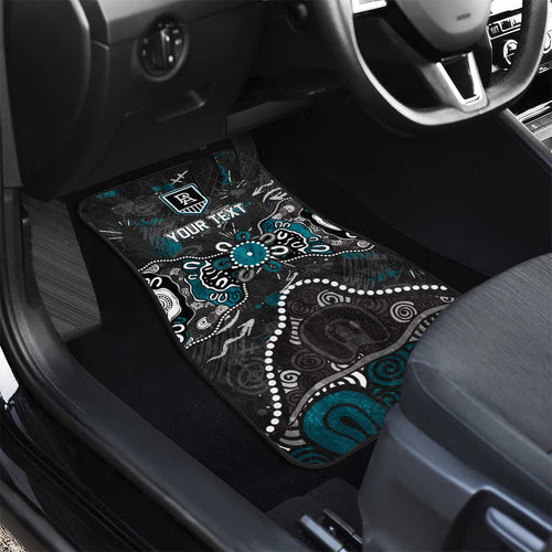 Personalized Port Adelaide Power Car Mats Aboriginal Dot Painting Graffiti Style