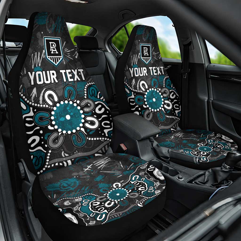 Personalized Port Adelaide Power Car Seat Cover Aboriginal Dot Painting Graffiti Style