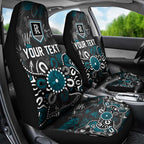 Personalized Port Adelaide Power Car Seat Cover Aboriginal Dot Painting Graffiti Style