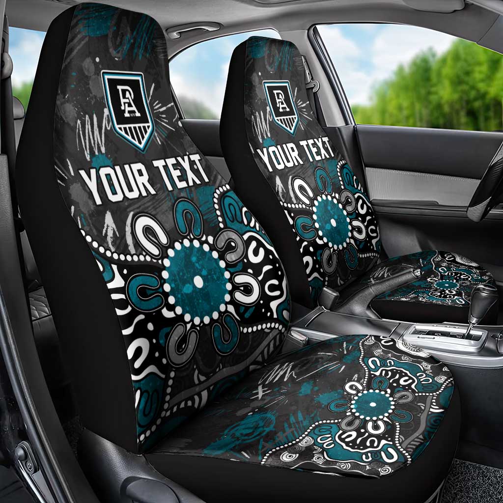 Personalized Port Adelaide Power Car Seat Cover Aboriginal Dot Painting Graffiti Style
