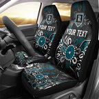 Personalized Port Adelaide Power Car Seat Cover Aboriginal Dot Painting Graffiti Style