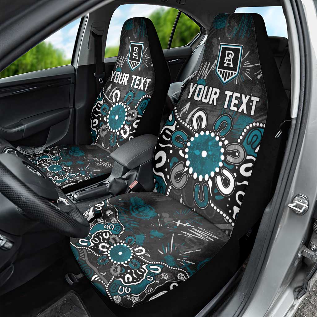 Personalized Port Adelaide Power Car Seat Cover Aboriginal Dot Painting Graffiti Style