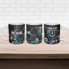 Personalized Port Adelaide Power Ceramic Mug Aboriginal Dot Painting Graffiti Style