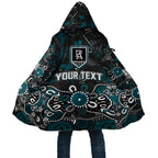 Personalized Port Adelaide Power Cloak Aboriginal Dot Painting Graffiti Style