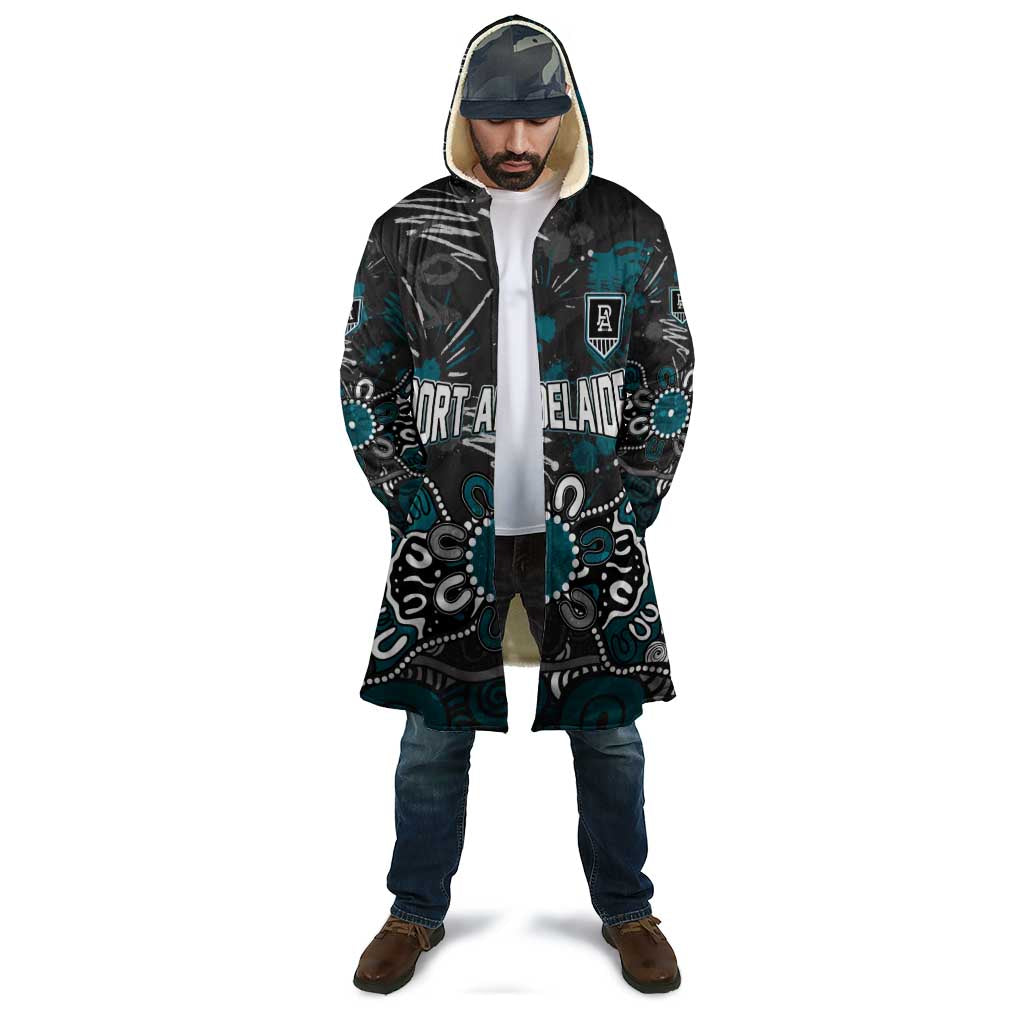 Personalized Port Adelaide Power Cloak Aboriginal Dot Painting Graffiti Style