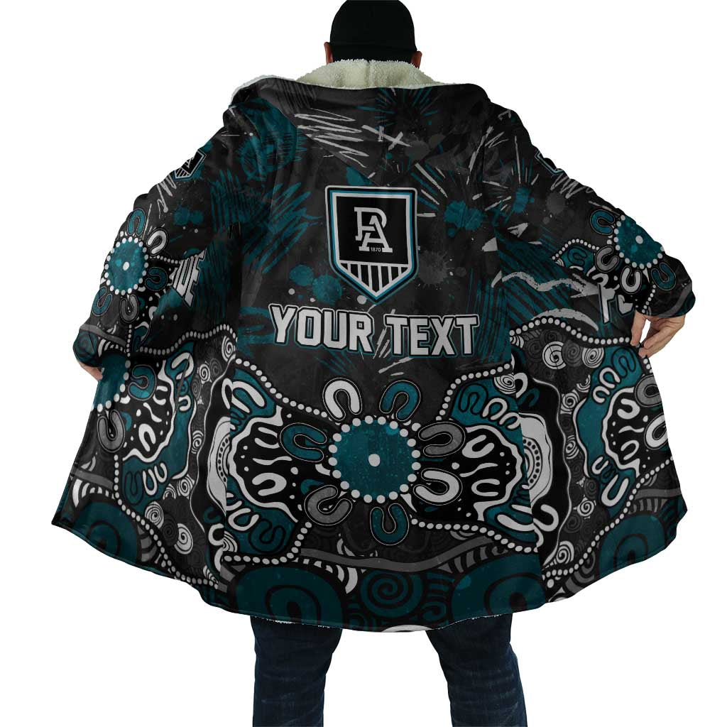 Personalized Port Adelaide Power Cloak Aboriginal Dot Painting Graffiti Style