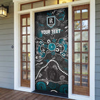 Personalized Port Adelaide Power Door Cover Aboriginal Dot Painting Graffiti Style