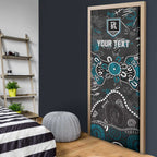 Personalized Port Adelaide Power Door Cover Aboriginal Dot Painting Graffiti Style