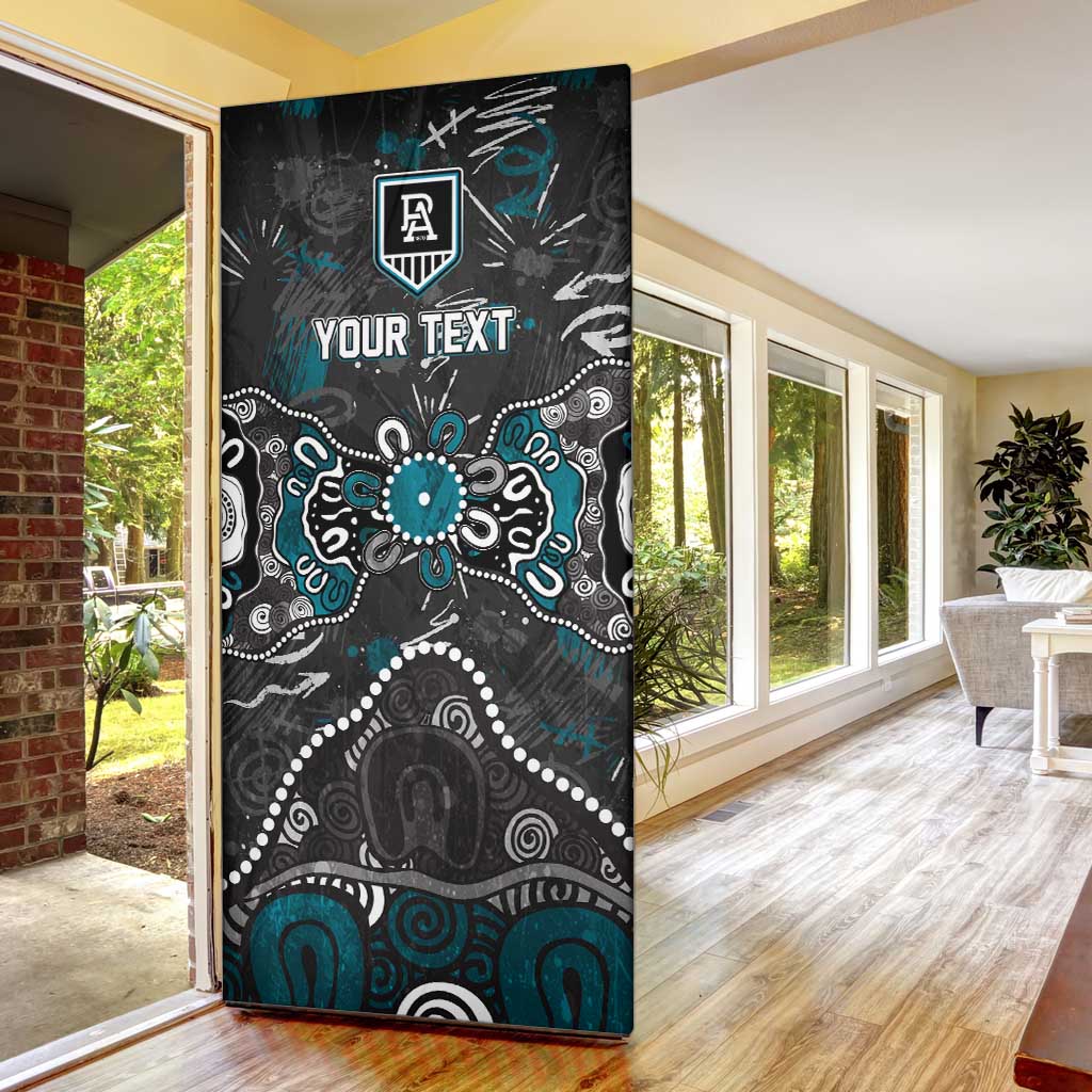 Personalized Port Adelaide Power Door Cover Aboriginal Dot Painting Graffiti Style