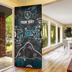 Personalized Port Adelaide Power Door Cover Aboriginal Dot Painting Graffiti Style
