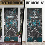 Personalized Port Adelaide Power Door Cover Aboriginal Dot Painting Graffiti Style