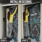 Personalized Port Adelaide Power Door Cover Aboriginal Dot Painting Graffiti Style