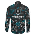 Personalized Port Adelaide Power Family Matching Mermaid Dress and Hawaiian Shirt Aboriginal Dot Painting Graffiti Style