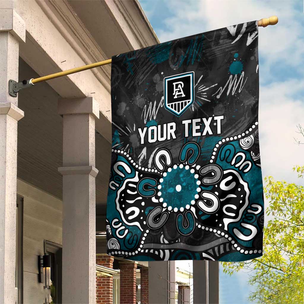 Personalized Port Adelaide Power Garden Flag Aboriginal Dot Painting Graffiti Style