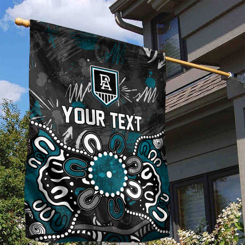 Personalized Port Adelaide Power Garden Flag Aboriginal Dot Painting Graffiti Style